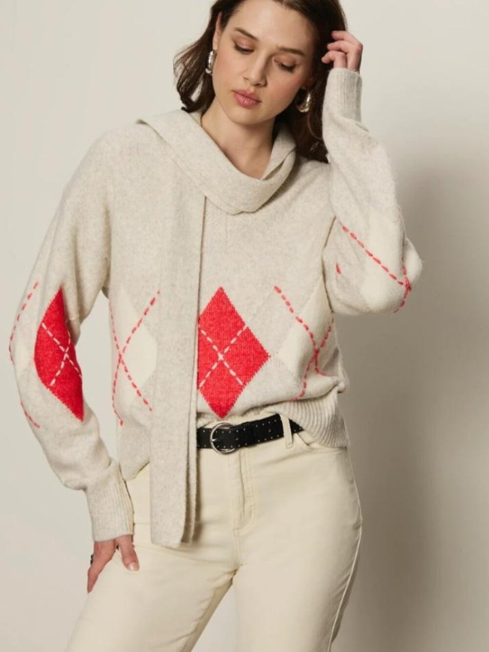 NWT Sanctuary Argyle scarf sweater
